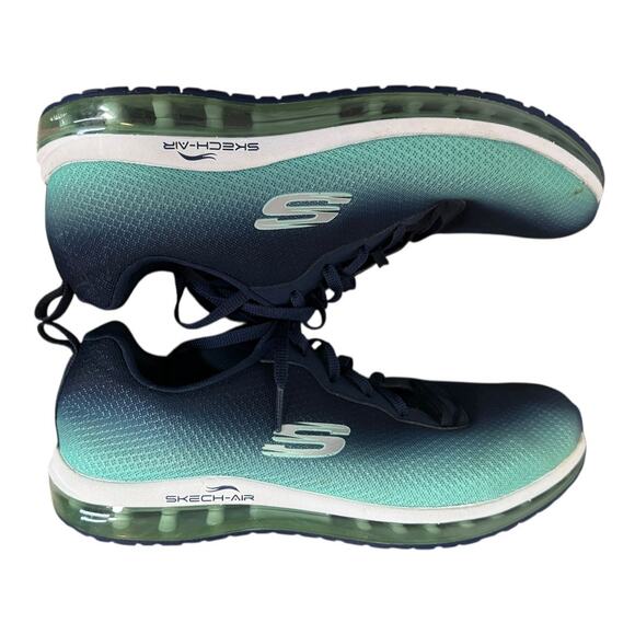 SKECHERS Skech-Air Memory Foam Blue Trainer Sneakers SZ 9 - Picture 4 of 10